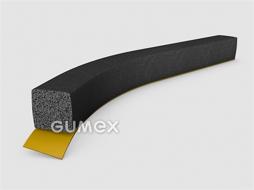 Selbstklebendes rechteckiges Mikroprofil, 8x8mm, Dichte 500kg/m3, EPDM, -30°C/+80°C, schwarz, 
